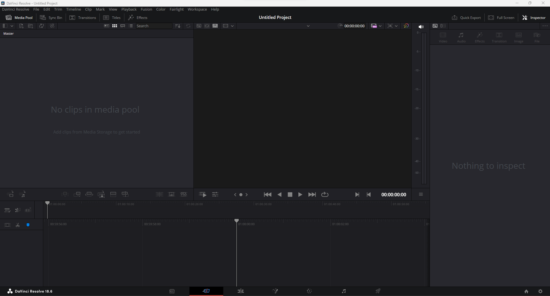 DaVinci Resolve Desktop User Interface