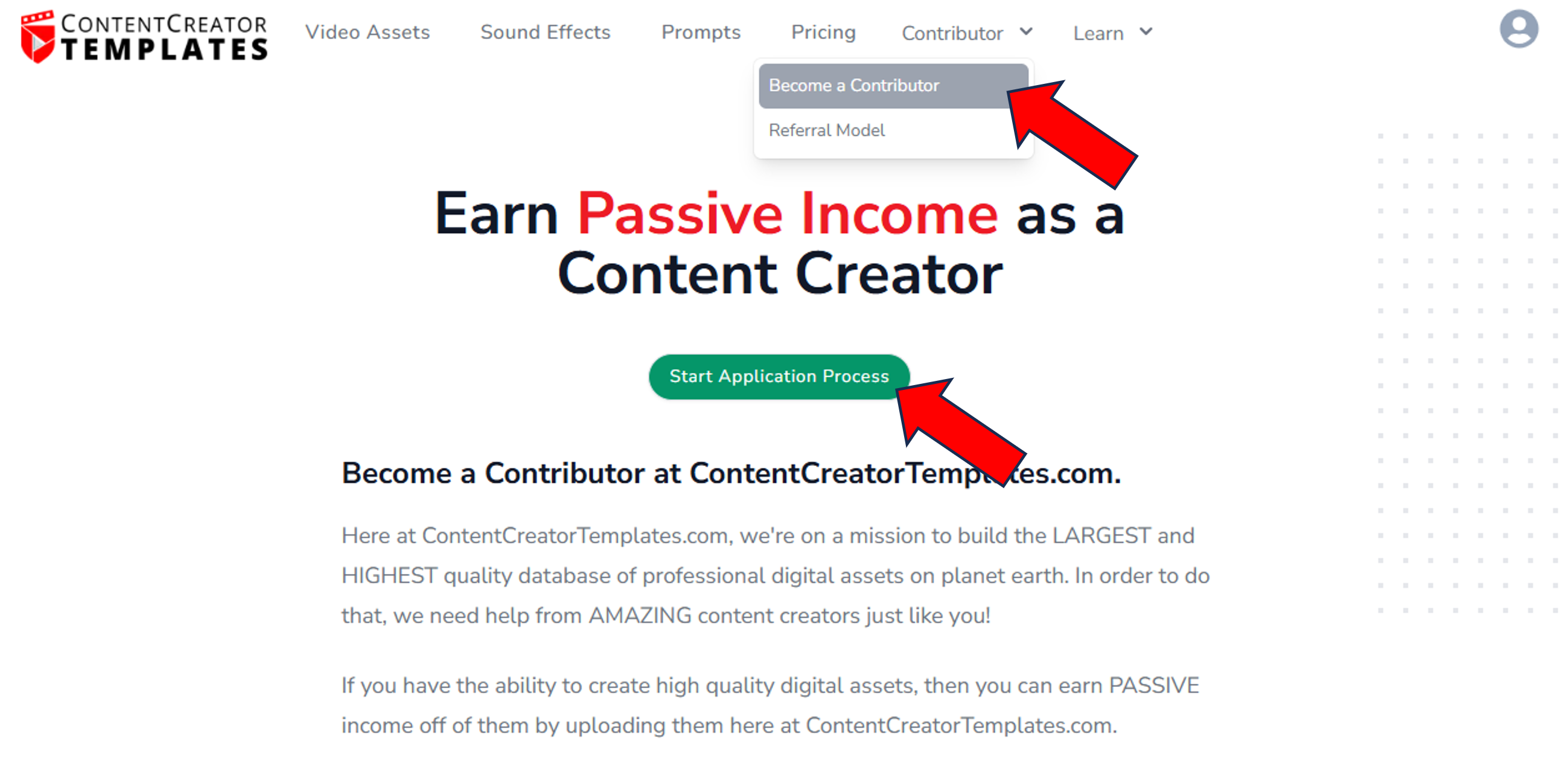 Become a contributor at Content Creator Templates